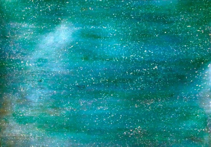 Painting titled "Cosmic Ocean, abstr…" by Liza Peninon, Original Artwork, Acrylic