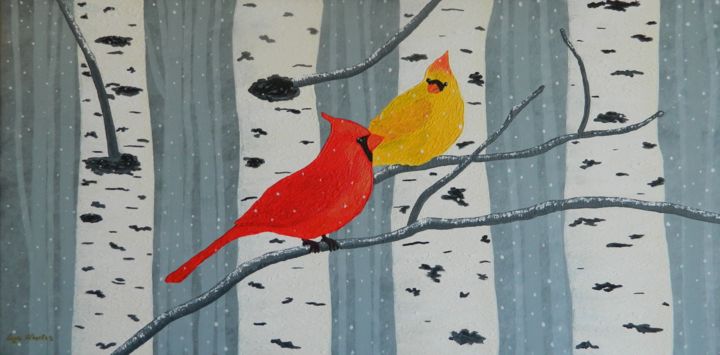 Malarstwo zatytułowany „Aspen Winter Overtu…” autorstwa Liza Wheeler, Oryginalna praca, Akryl
