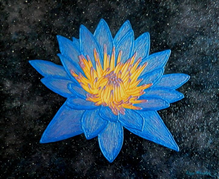 Painting titled "Lotus Galaxy - abst…" by Liza Wheeler, Original Artwork, Acrylic