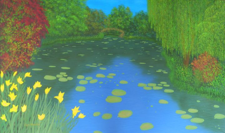 monets garden impressionist landscape painting painting 60x100x3 cm 2016