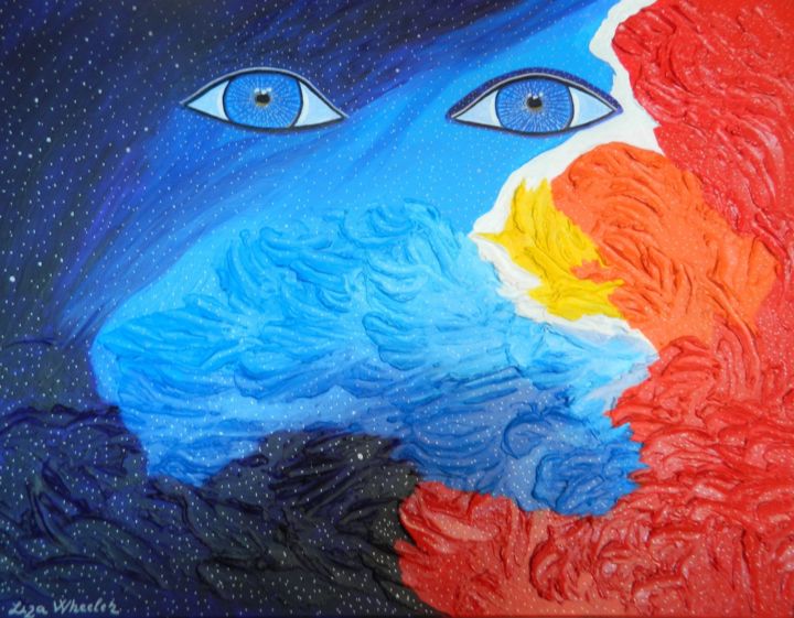 Ζωγραφική με τίτλο "Cosmos Voyager - ab…" από Liza Wheeler, Αυθεντικά έργα τέχνης, Ακρυλικό