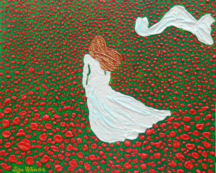 Malerei mit dem Titel "Poppy Fields Foreve…" von Liza Wheeler, Original-Kunstwerk, Acryl