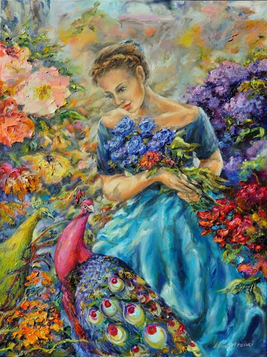 Painting titled "Eden" by Liza Atzori, Original Artwork, Oil
