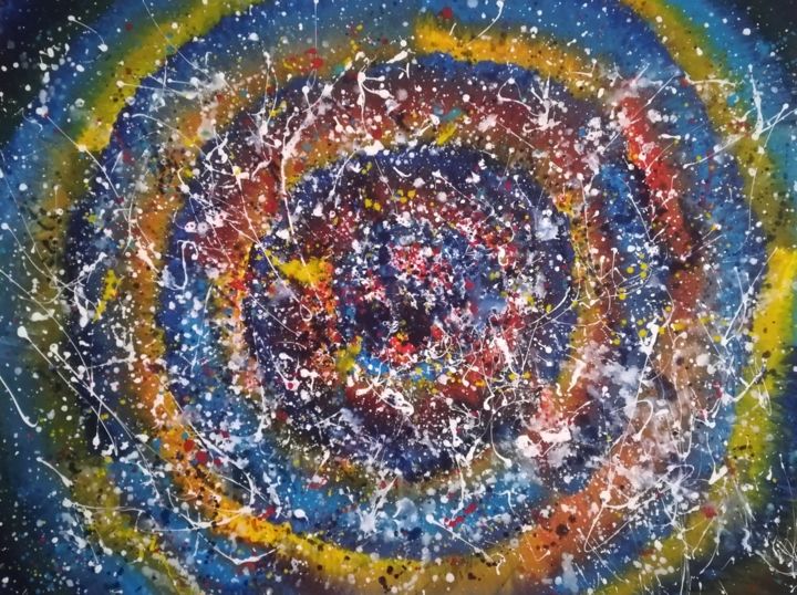 Painting titled "Эмоции" by Elizaveta Kudryvtsva, Original Art, Tempera