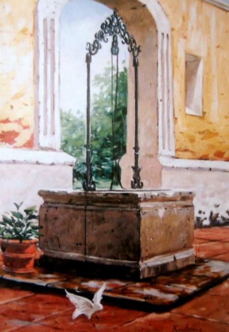 Painting titled "La  Hacienda" by Lizana, Original Artwork, Oil