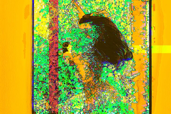 Arts numériques intitulée "Broken Face" par Lizard'S Visuals, Œuvre d'art originale, Peinture numérique