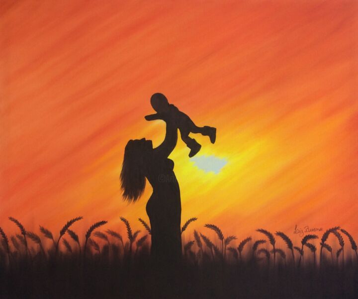 Painting titled "The Gift" by Liz Bueno Fine Arts, Original Artwork, Oil