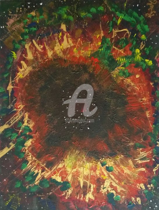Peinture intitulée "Explosion galactiqu…" par Lizzie-Mary, Œuvre d'art originale, Acrylique