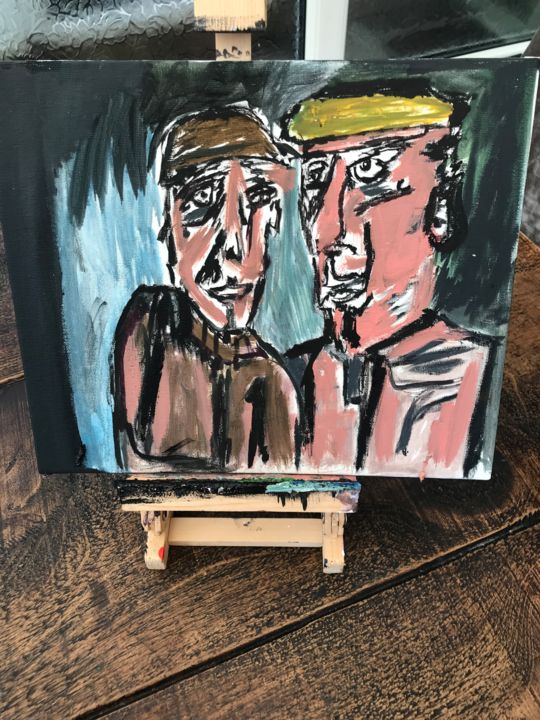 Painting titled "Northern blokes" by John Hennessey, Original Art, Oil