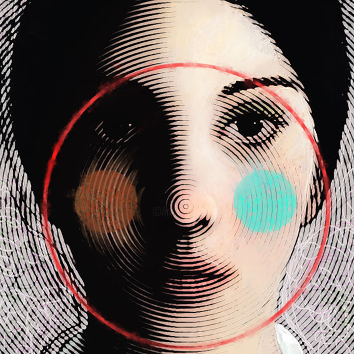 Digitale Kunst mit dem Titel "Joséphine la Hussar…" von L. Joss, Original-Kunstwerk, Digitale Malerei