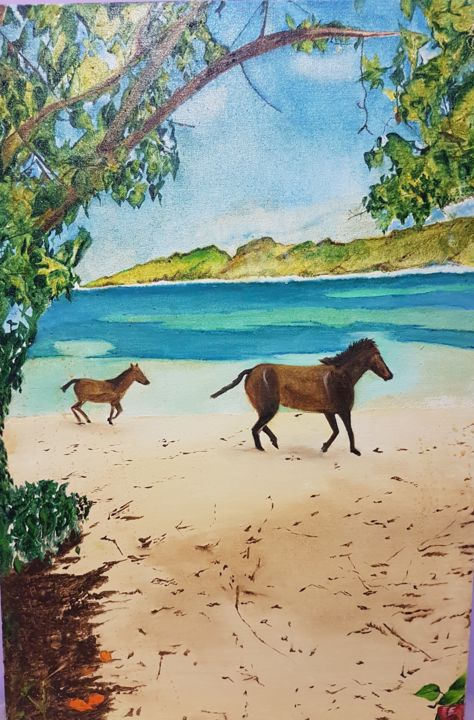 Pintura titulada "Puerto rico" por Lady Susatama, Obra de arte original, Oleo