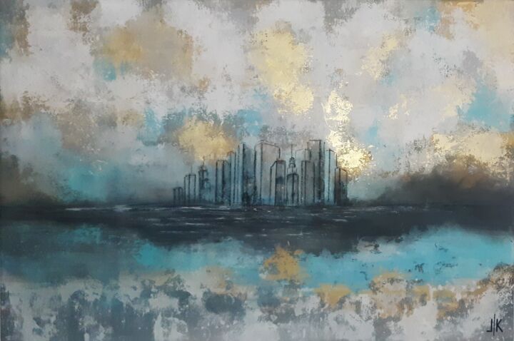 Malarstwo zatytułowany „CITY LIGHTS” autorstwa Lilla Kuzma, Oryginalna praca, Akryl
