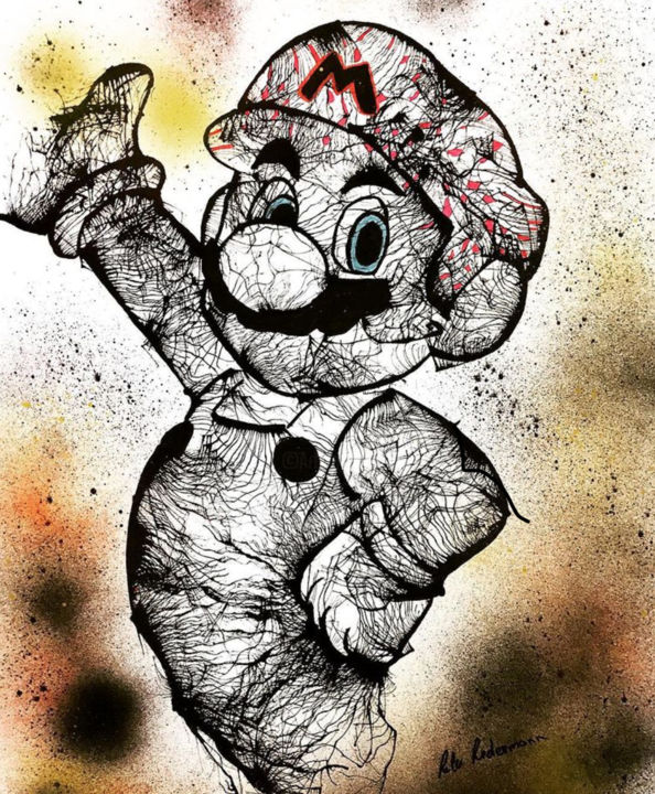 Pintura intitulada "Mario" por Lola Ledermann, Obras de arte originais, Tinta