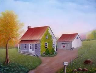 Peinture intitulée "Un coin de chez nous" par L.Lefèbvre, Œuvre d'art originale