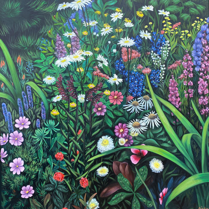 Peinture intitulée "Secret Garden" par Lucy Linton-Smith, Œuvre d'art originale, Acrylique