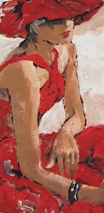 Malerei mit dem Titel "Red Wine" von Llory Czarnecka, Original-Kunstwerk, Acryl
