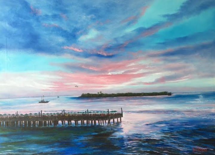 Painting titled "Sunset At Sunset Pi…" by Lloyd Dobson, Original Artwork, Oil