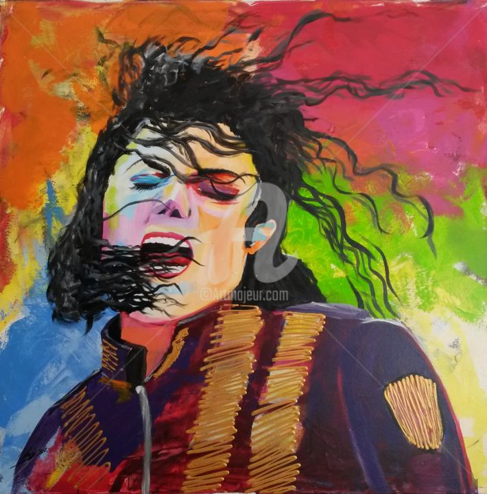 Pintura intitulada "Michael Jackson. mo…" por Lluís Miró, Obras de arte originais, Acrílico