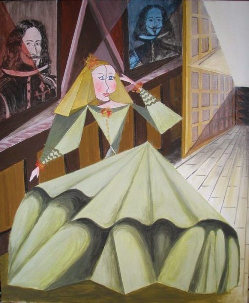 Pittura intitolato "menina la emperatri…" da Paco Ibañez  Prieto, Opera d'arte originale