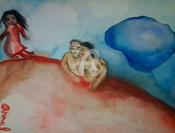 Painting titled "The Wildness Within…" by Lm Arnal, Original Artwork, Watercolor