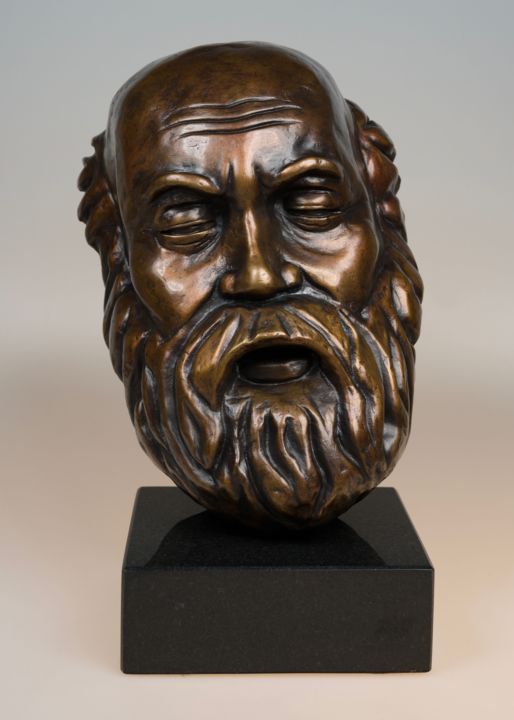 Sculpture titled "Death of Socrates" by Louis Moffett, Original Art, Bronze
