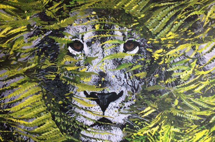 Malerei mit dem Titel "Lion" von Ln, Original-Kunstwerk, Acryl