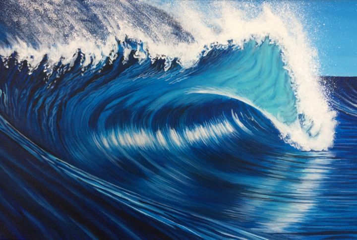 Painting titled "Vagues 06" by Ln, Original Artwork, Acrylic