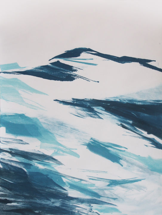 Drawing titled "surface de la mer 23" by Ln Le Cheviller, Original Artwork, Ink