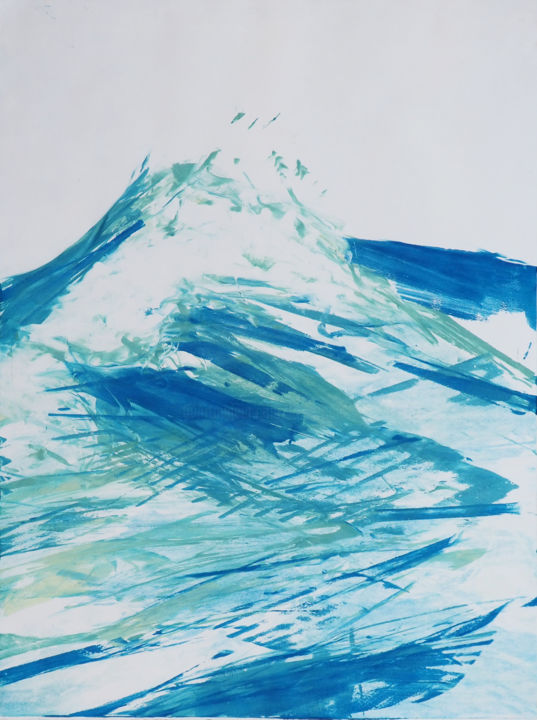 Disegno intitolato "Surface de la mer -…" da Ln Le Cheviller, Opera d'arte originale, Monotipo