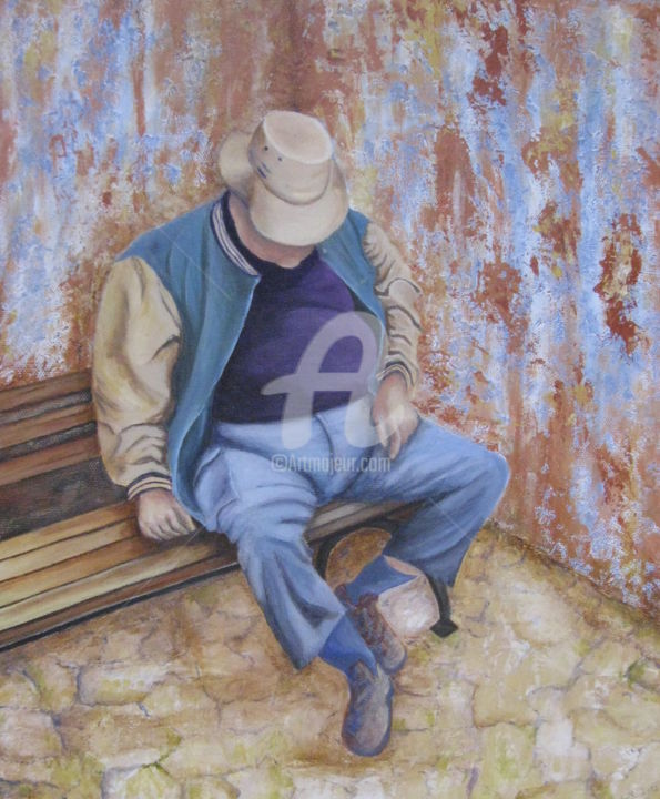 Painting titled "la sieste" by Ln Mika, Original Artwork, Acrylic