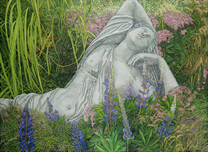 Картина под названием "Galatea Summer dream" - Natalie Levkovska, Подлинное произведение искусства, Масло Установлен на Дере…