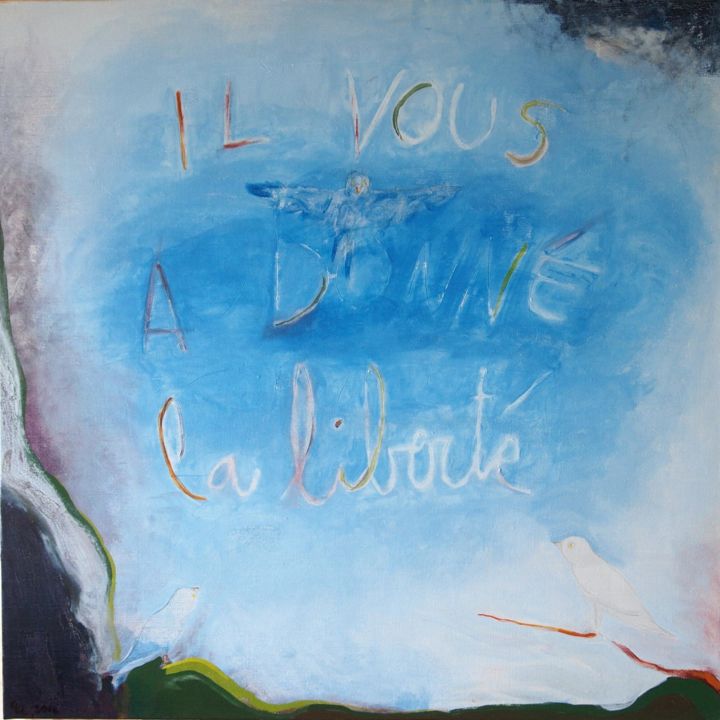 Peinture intitulée "Paroles portées par…" par Claude Latour, Œuvre d'art originale, Acrylique