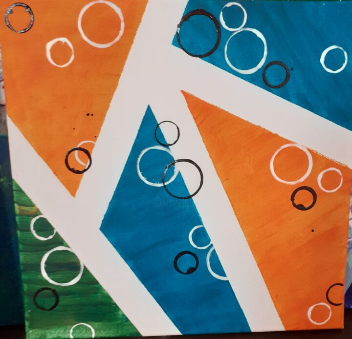 Malerei mit dem Titel "Blue and Orange" von Loa, Original-Kunstwerk, Acryl
