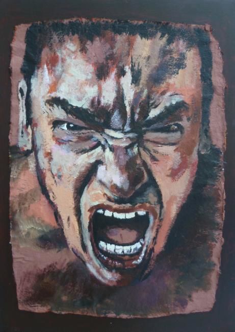 Painting titled "Human Emotion (2)" by Loaded88, Original Artwork, Oil