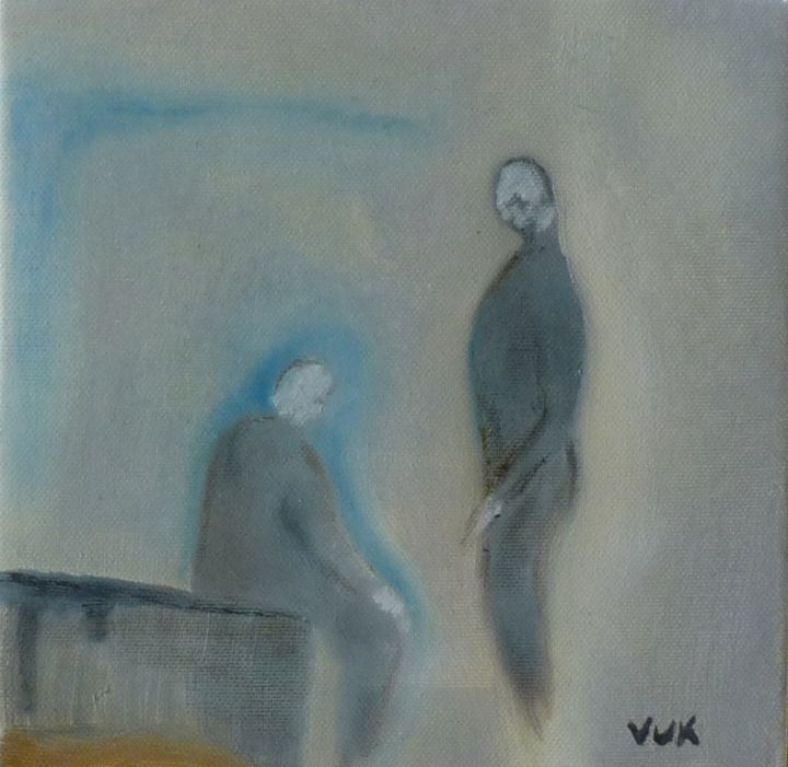 Painting titled "Figures 3" by Vuk, Original Artwork, Oil