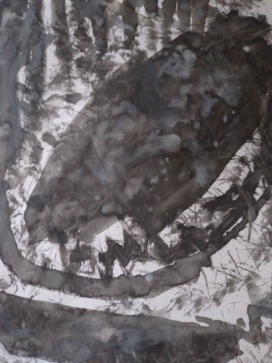 Рисунок под названием "Чёрная Акула" - Руслан Лобов, Подлинное произведение искусства, Акварель