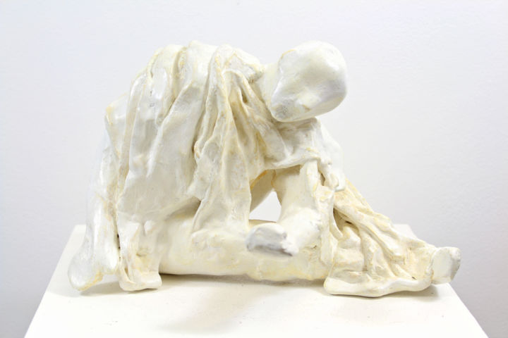 Sculpture intitulée "L'égide" par Lode, Œuvre d'art originale, Plâtre