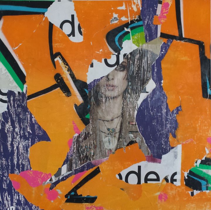 Collages getiteld "MILADY" door Lo Despres, Origineel Kunstwerk