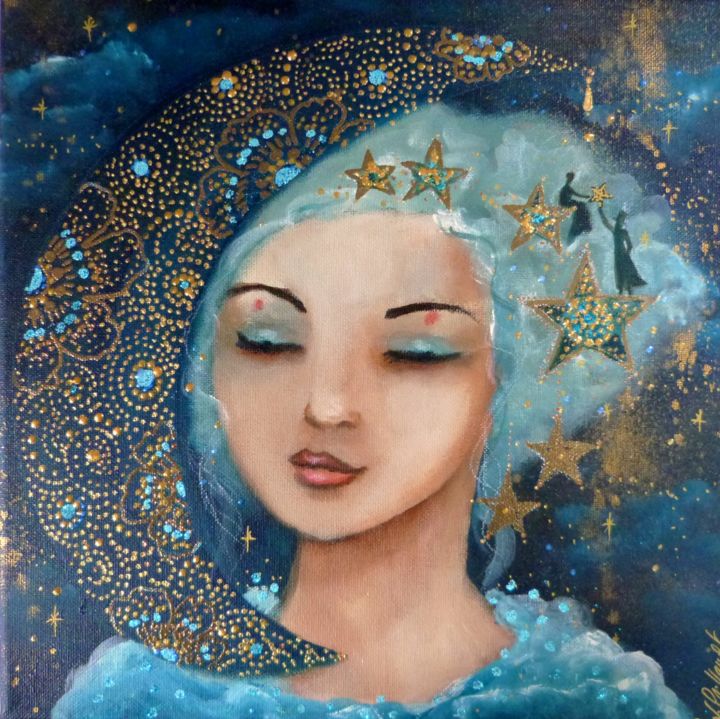 La belle étoile Peinture par Pillault | Artmajeur