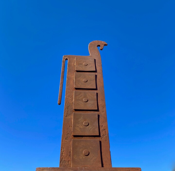 Rzeźba zatytułowany „Cavallo con corazza” autorstwa Luca Peppoloni, Oryginalna praca, Metale