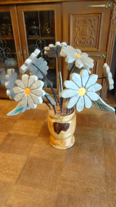 Sculpture intitulée "vase de fleurs" par Loic Carmes, Œuvre d'art originale