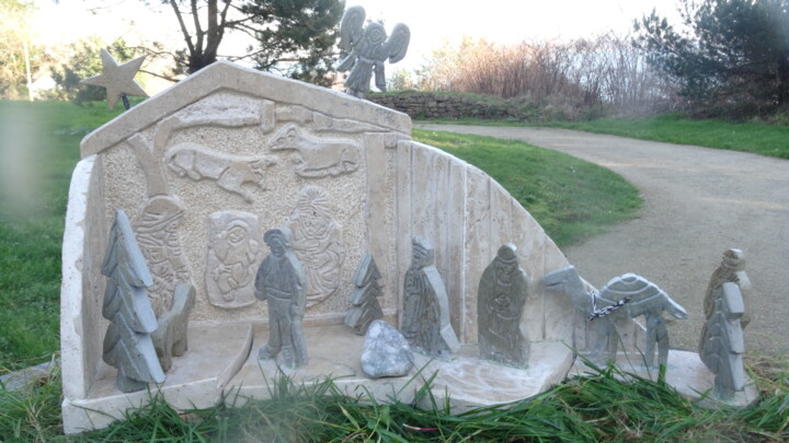 Sculpture titled "crèche de noël" by Loic Carmes, Original Artwork