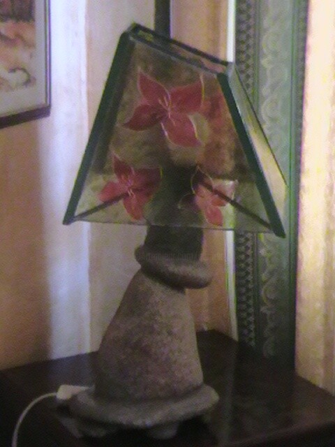 Sculpture titled "lampe en pierre" by Loic Carmes, Original Artwork