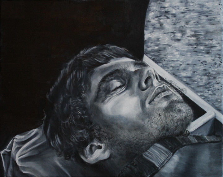 Painting titled "Sleeper 2" by Loïc Desroeux, Original Artwork, Oil
