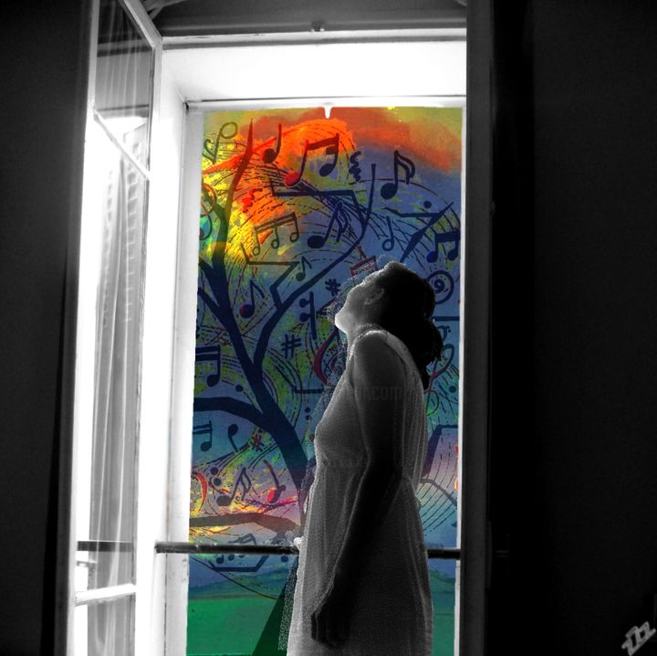 Peinture intitulée "la fenêtre" par Loic Gatipon, Œuvre d'art originale