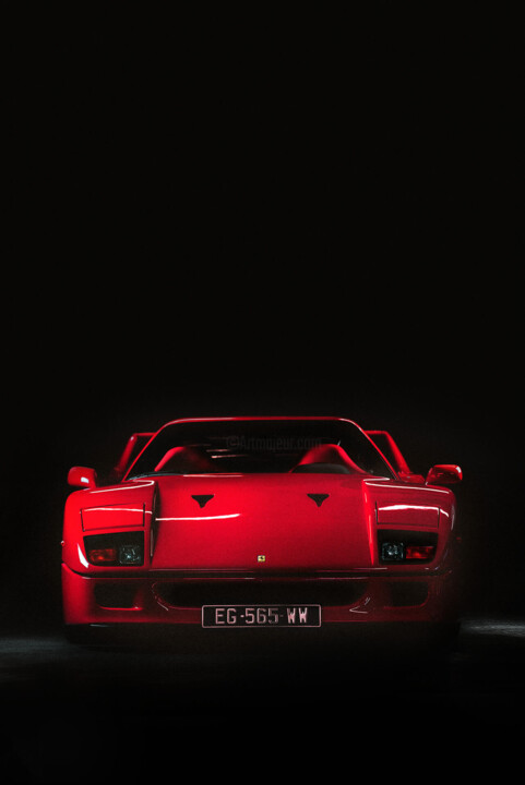 Photographie intitulée "1988 Ferrari F40" par Loïc Kernen, Œuvre d'art originale, Photographie numérique Monté sur Panneau d…