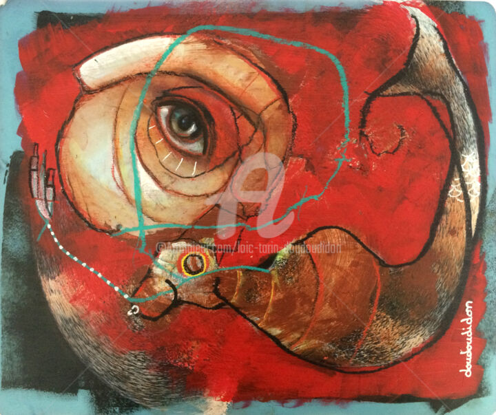 Peinture intitulée "Sirene doudoudidesq…" par Loic Tarin (Doudoudidon), Œuvre d'art originale, Acrylique