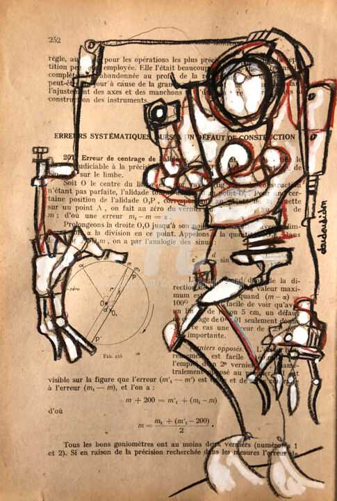 Disegno intitolato "Monstre éducatif 29…" da Loic Tarin (Doudoudidon), Opera d'arte originale, Matita