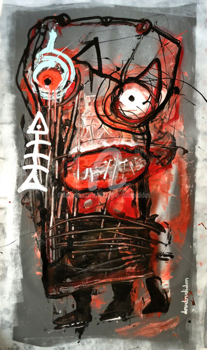 Peinture intitulée "Monstre sorti d'une…" par Loic Tarin (Doudoudidon), Œuvre d'art originale, Acrylique
