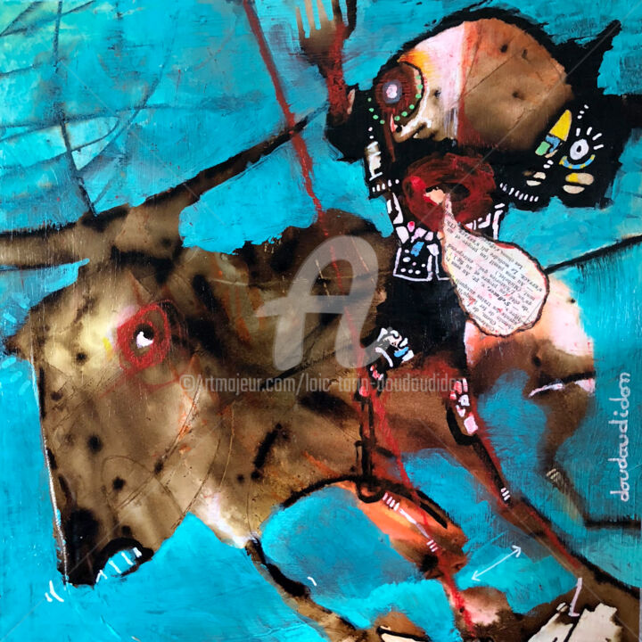 Painting titled "La bestiole et le s…" by Loic Tarin (Doudoudidon), Original Artwork, Acrylic